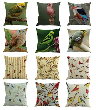 Square Cotton Linen Birds Printed Pillow Parrot Cushion
Square Cotton Linen Birds Printed Pillow Parrot Cushion