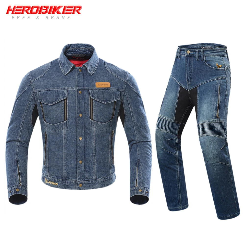 HEROBIKER Motorcycle Jacket Man Motocross Denim Jacket Windproof Moto Jacket Protective Gear Whith Removable Cotton Lining
HEROBIKER Motorcycle Jacket Man Motocross Denim Jacket Windproof Moto Jacket Protective Gear Whith Removable Cotton Lining