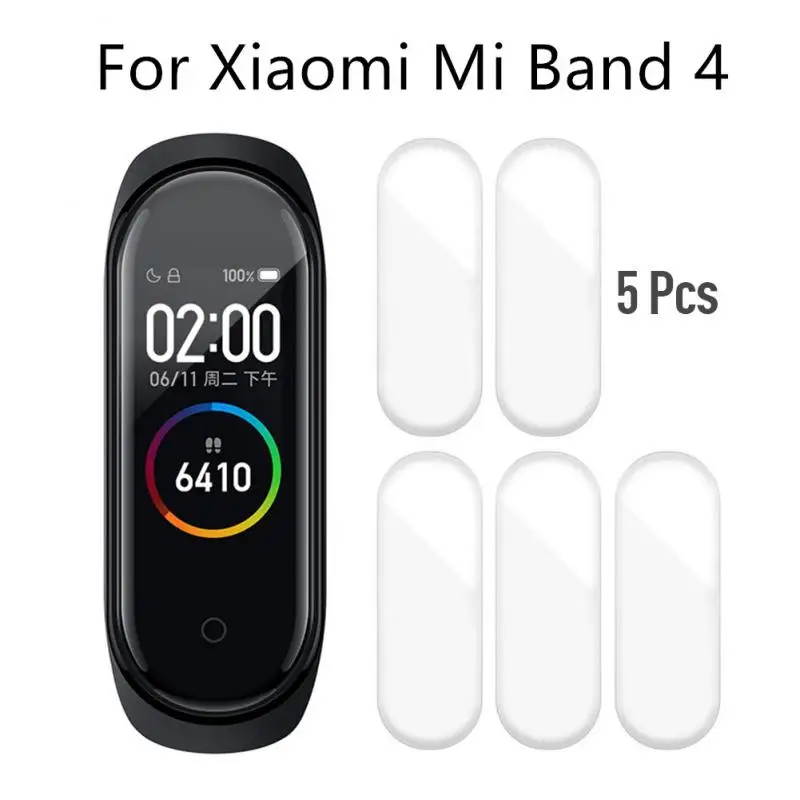 

New 5PCS 9D Protective Film For Xiaomi Mi Band 4 Film On Smart Watchband Full Cover Soft Screen Protector Miband4 Hydrogel Film