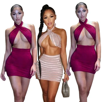 2020 New Spring Mini Dress Solid Sleeveless Halter Sexy Dress Velvet Night Clubwear Bodycon Sheath Bandage Dress Plus Size
2020 New Spring Mini Dress Solid Sleeveless Halter Sexy Dress Velvet Night Clubwear Bodycon Sheath Bandage Dress Plus Size