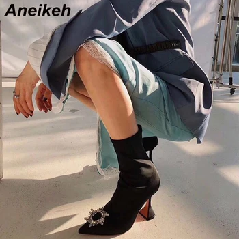 Aneikeh 2020 Spring Autumn New Elastic Cloth Rhinestone Flower Chelsea Boots Pointed Toe Zipper Women's Boots Dance High Heel
Aneikeh 2020 Spring Autumn New Elastic Cloth Rhinestone Flower Chelsea Boots Pointed Toe Zipper Women's Boots Dance High Heel