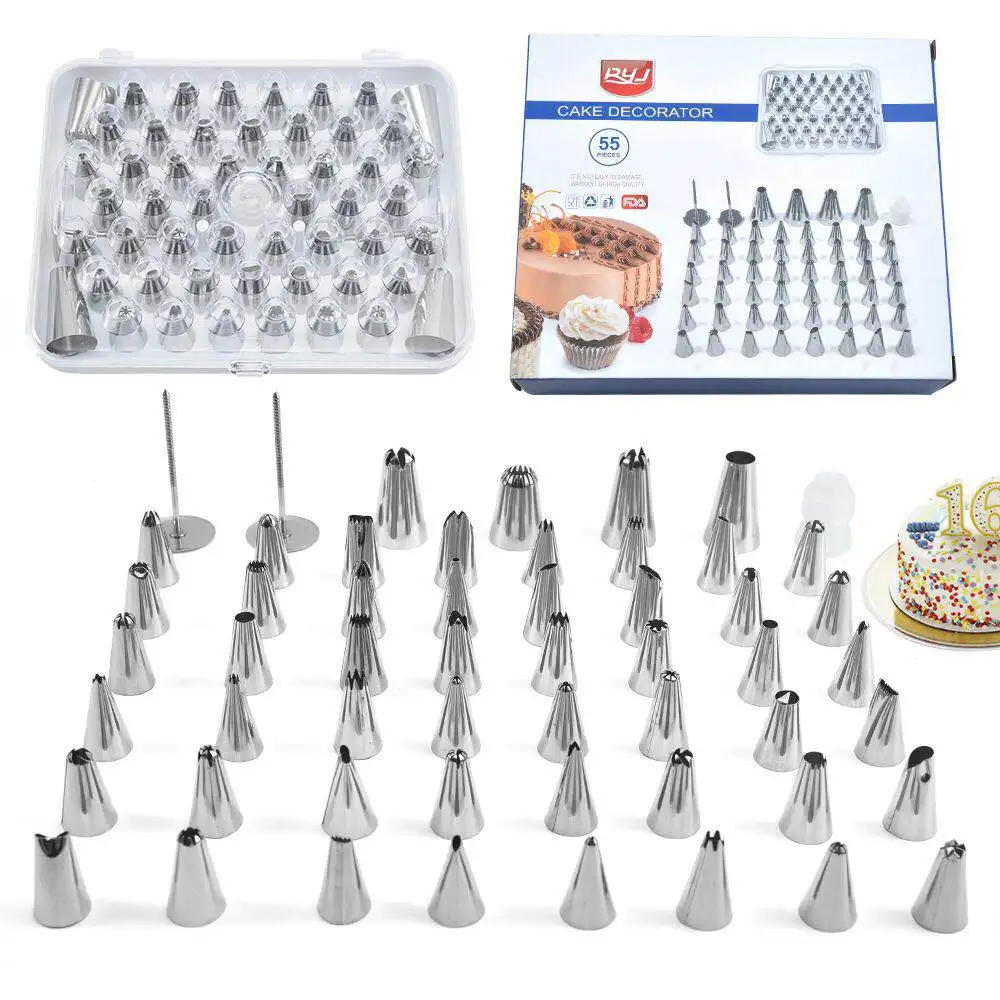 52 PC/Set Silicone Pastry Bag Tips Kitchen DIY Icing Piping Cream Set of tools Home handcraft 52Nozzle Set Cake Decorating Tools
52 PC/Set Silicone Pastry Bag Tips Kitchen DIY Icing Piping Cream Set of tools Home handcraft 52Nozzle Set Cake Decorating Tools