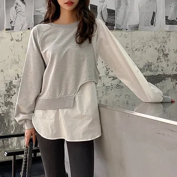 Hoodies Women 2020 Harajuku Large Size Trendy Solid O-neck Womens Pullover Students Long Style Patchwork Ladies Sweatshirts
Hoodies Women 2020 Harajuku Large Size Trendy Solid O-neck Womens Pullover Students Long Style Patchwork Ladies Sweatshirts