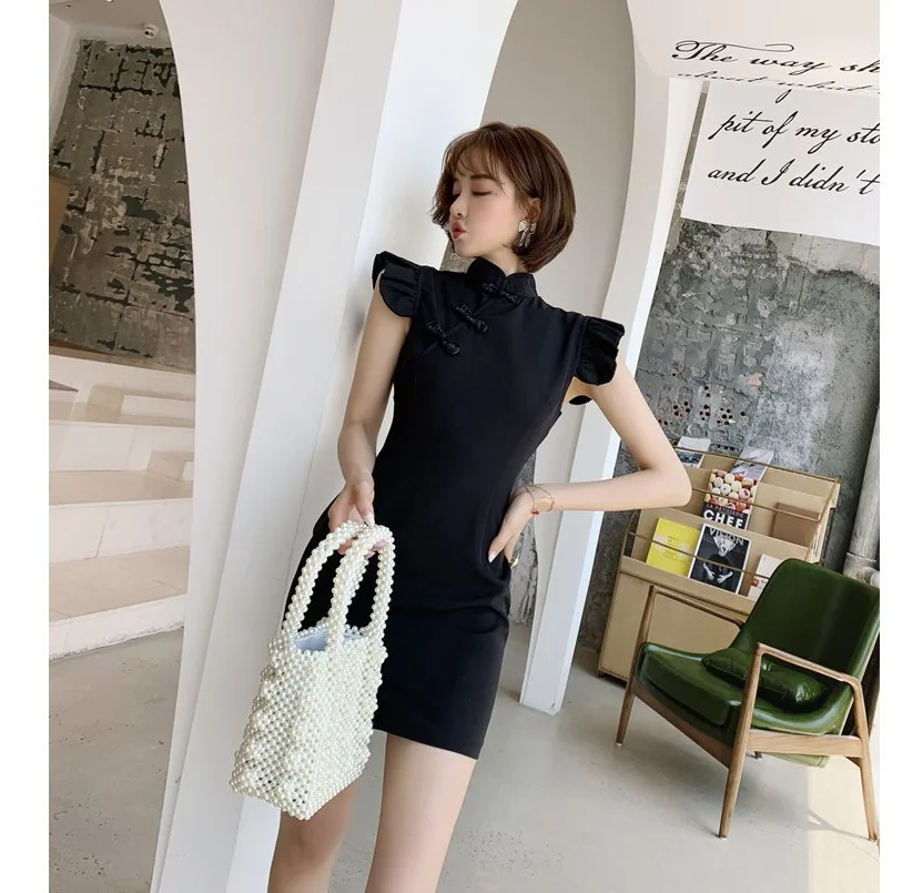 2019 Summer New Style Waist Hugging GIRL'S Cheongsam gai liang kuan-Slit Retro Black And White with Pattern Dress
2019 Summer New Style Waist Hugging GIRL'S Cheongsam gai liang kuan-Slit Retro Black And White with Pattern Dress