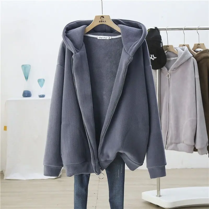 Womens Hoodies Oversized Warmth Velvet Thickening Cardigan Hoodie Autumn Winter Hooded Jacket Casual Fashion Thick Coat Oversize
Womens Hoodies Oversized Warmth Velvet Thickening Cardigan Hoodie Autumn Winter Hooded Jacket Casual Fashion Thick Coat Oversize