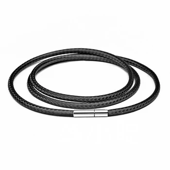 Black Wax Leather Cord Stainless Steel Rotary Clasp Necklace Choker Rope Jewelry
Black Wax Leather Cord Stainless Steel Rotary Clasp Necklace Choker Rope Jewelry