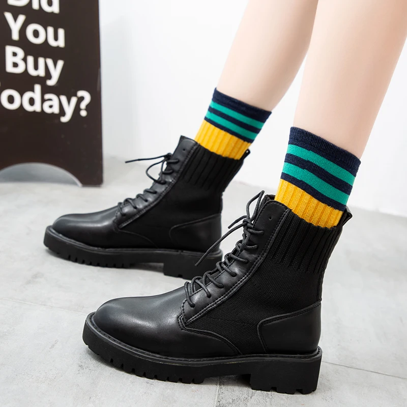 2019 New Fashion Casual Female Martin Boots Knit Comfortable Breathable Lace Women's Boots Thick with Tube Women's Shoes
2019 New Fashion Casual Female Martin Boots Knit Comfortable Breathable Lace Women's Boots Thick with Tube Women's Shoes