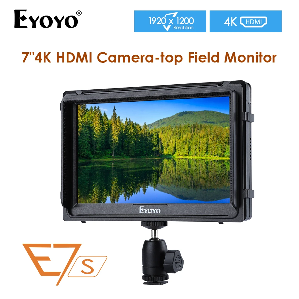 Eyoyo E7S 7" 8Bit Camera Field DSLR Monitor Small FHD 4K HDMI Loop Output 1920x1200 IPS Video Focus Assist for Sony Nikon Canon
Eyoyo E7S 7" 8Bit Camera Field DSLR Monitor Small FHD 4K HDMI Loop Output 1920x1200 IPS Video Focus Assist for Sony Nikon Canon