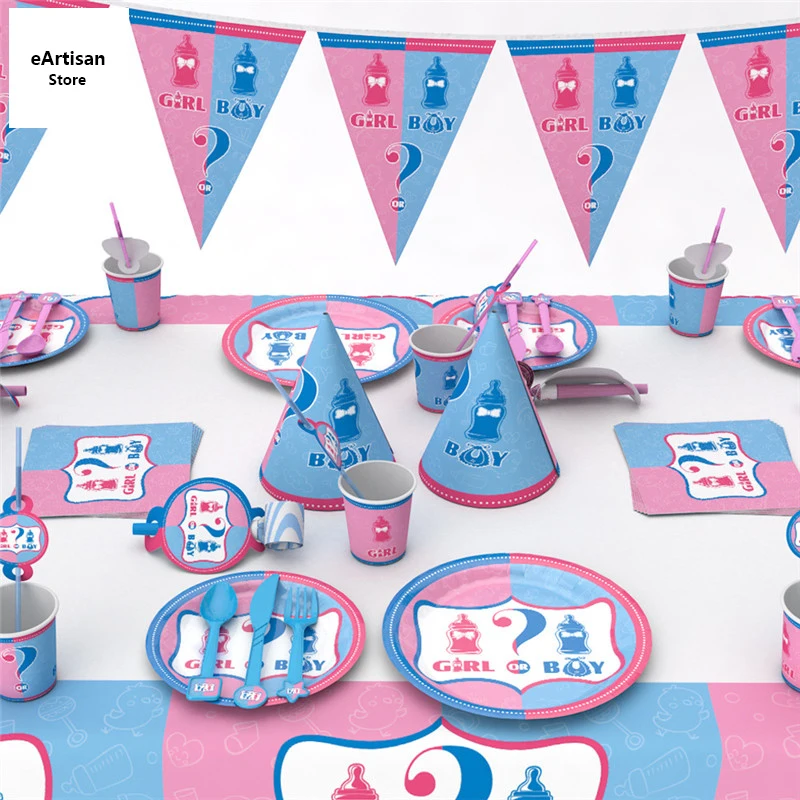 1 Set Gender Reveal Party Tableware Plate Napkins Banner Birthday Candy/popcorn Box Baby Shower Party Decoration Supplies
1 Set Gender Reveal Party Tableware Plate Napkins Banner Birthday Candy/popcorn Box Baby Shower Party Decoration Supplies