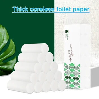12 Rolls Toilet Paper Bulk Rolls Bath Tissue Bathroom Soft 4 Ply Thicken coreless for Home bathroom Hotel Office household hand
