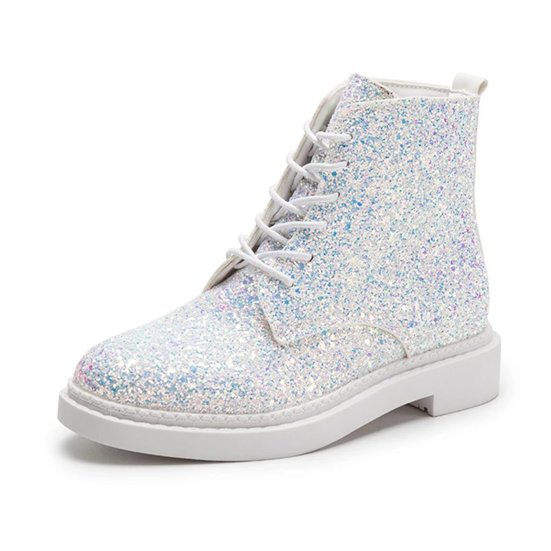 COZULMA Women Autumn Sequined Cloth Work Boots Shoes Lady Round Toe Fashion Ankle Boots Female Lace-up Booties Size 35-40
COZULMA Women Autumn Sequined Cloth Work Boots Shoes Lady Round Toe Fashion Ankle Boots Female Lace-up Booties Size 35-40