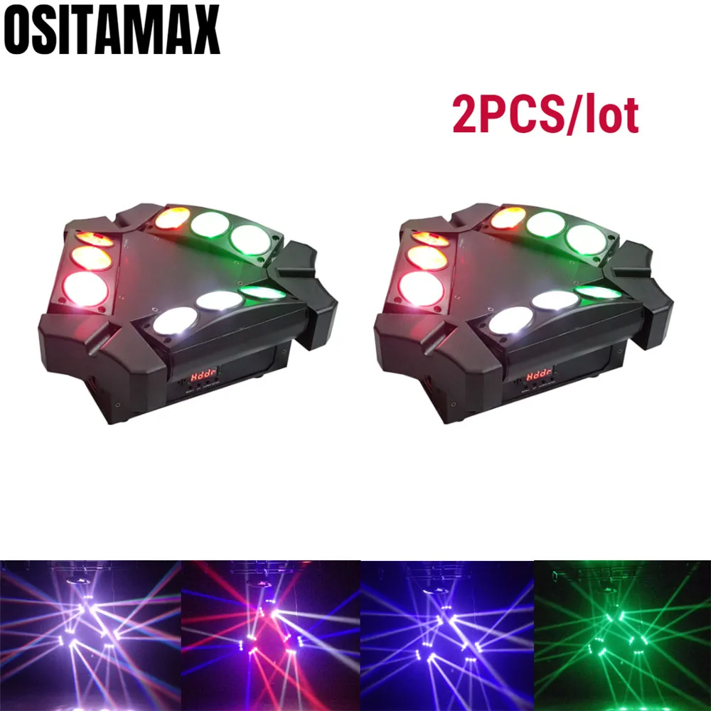 2PCS LED Beam Moving Head Spider Light 9 Eyes 9x10w RGBW Professional Stage DJ Lighting for Disco Party Show Concert NightClub | Лампы и