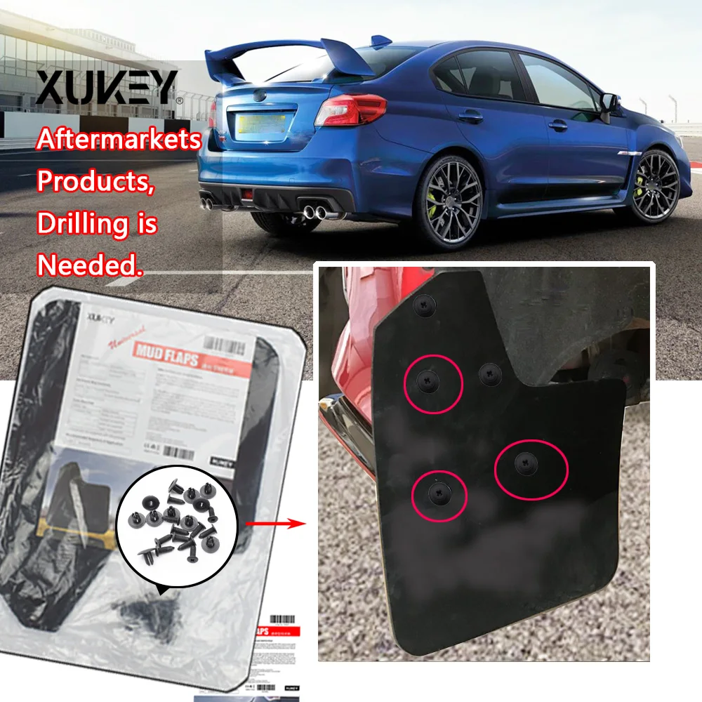 Black Rubber Car Mud Flaps with Water Channels For: SUBARU BRZ IMPREZA Front and Rear XtremeAuto/© Universal FORESTER LEGACY JUSTY LEVORG TRIBECA