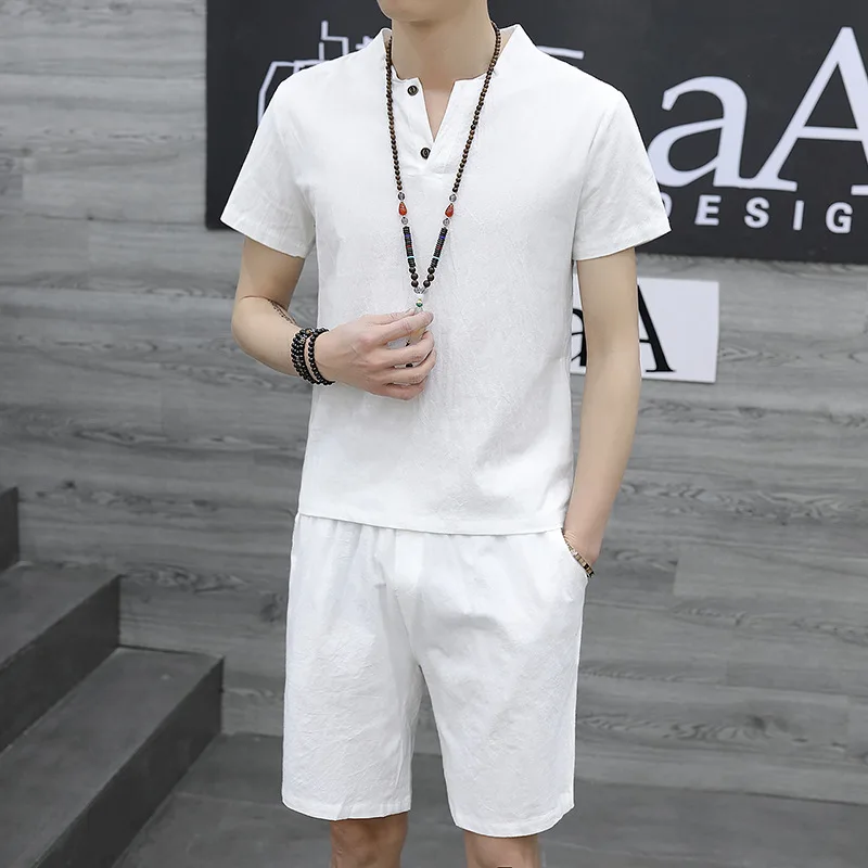 Run the Amount of New Style Special Offer Flax Short Sleeve MEN'S T-shirt Shorts Set Youth Large Size 2-Button Solid Color Set
Run the Amount of New Style Special Offer Flax Short Sleeve MEN'S T-shirt Shorts Set Youth Large Size 2-Button Solid Color Set