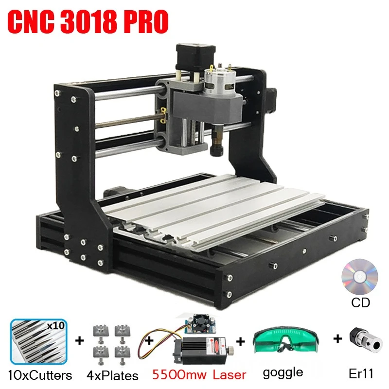 

CNC 3018 PRO Laser Engraver Wood CNC Router Machine GRBL ER11 Hobby DIY Engraving Machine for Wood PCB PVC Mini CNC3018 Engraver