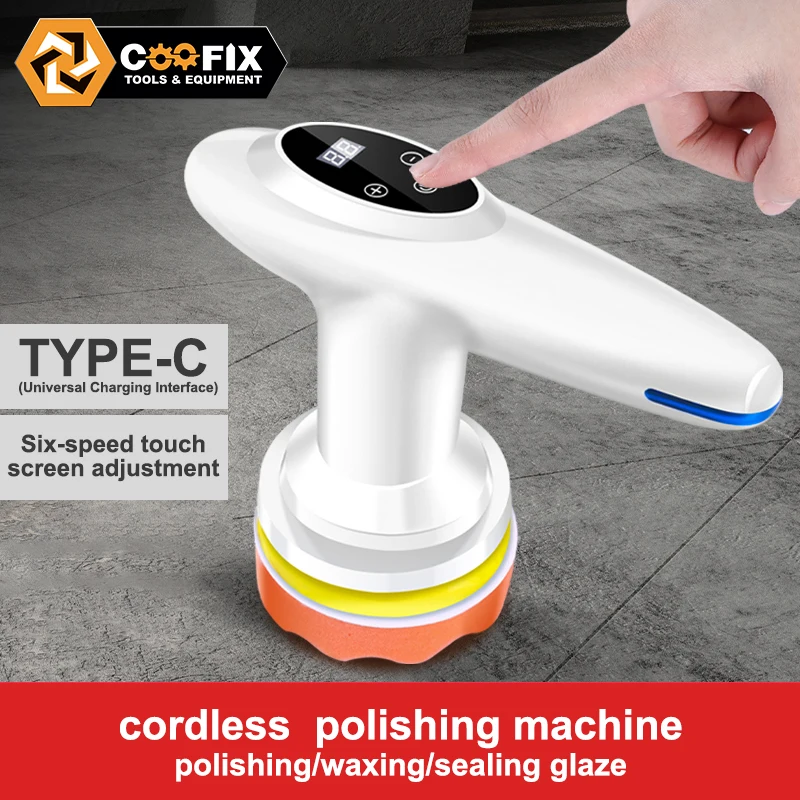 Cordless Car Buffer Polisher, 4 inch 2500-6000 RPM Micro Car Polisher with LCD Display, 6 Speeds Orbital Buffer with Past
Cordless Car Buffer Polisher, 4 inch 2500-6000 RPM Micro Car Polisher with LCD Display, 6 Speeds Orbital Buffer with Past