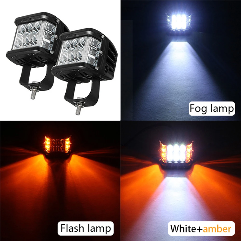 

1PCS Auto Motorcycle 4" Side Shooter Pods Combo LED Work Light Strobe Lamp Car Auxiliary Lamp Fog lamp For Off-road SUV