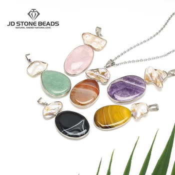 Gemstone Factory Baroque Freshwater Pearl Pendant Pink Crystal Amethyst Natural StoneUnique Charms for DIY Necklace Women Gifts
Gemstone Factory Baroque Freshwater Pearl Pendant Pink Crystal Amethyst Natural StoneUnique Charms for DIY Necklace Women Gifts
