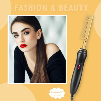 Wet Dry Dual-use Curling Iron Heating Hair Brush Multi-functional Copper Comb Hair Brushes Girls Ponytail Comb
Wet Dry Dual-use Curling Iron Heating Hair Brush Multi-functional Copper Comb Hair Brushes Girls Ponytail Comb