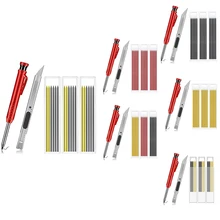 Solid Carpenter Pencil Set with Refills and Knife Built-in Pencil Construction Pencil Marking Tool for Wood Carpenters
Solid Carpenter Pencil Set with Refills and Knife Built-in Pencil Construction Pencil Marking Tool for Wood Carpenters