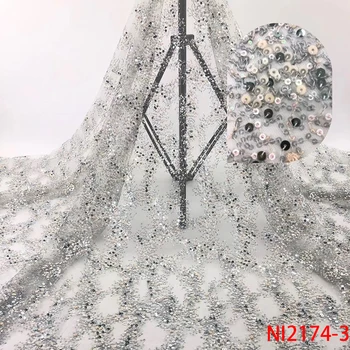Sequins Fabric African Dress Tulle Fabric Designer Fabric High Quality For Evening Dress Fabric Nigerian Wedding Lace NI2174-3 
Sequins Fabric African Dress Tulle Fabric Designer Fabric High Quality For Evening Dress Fabric Nigerian Wedding Lace NI2174-3