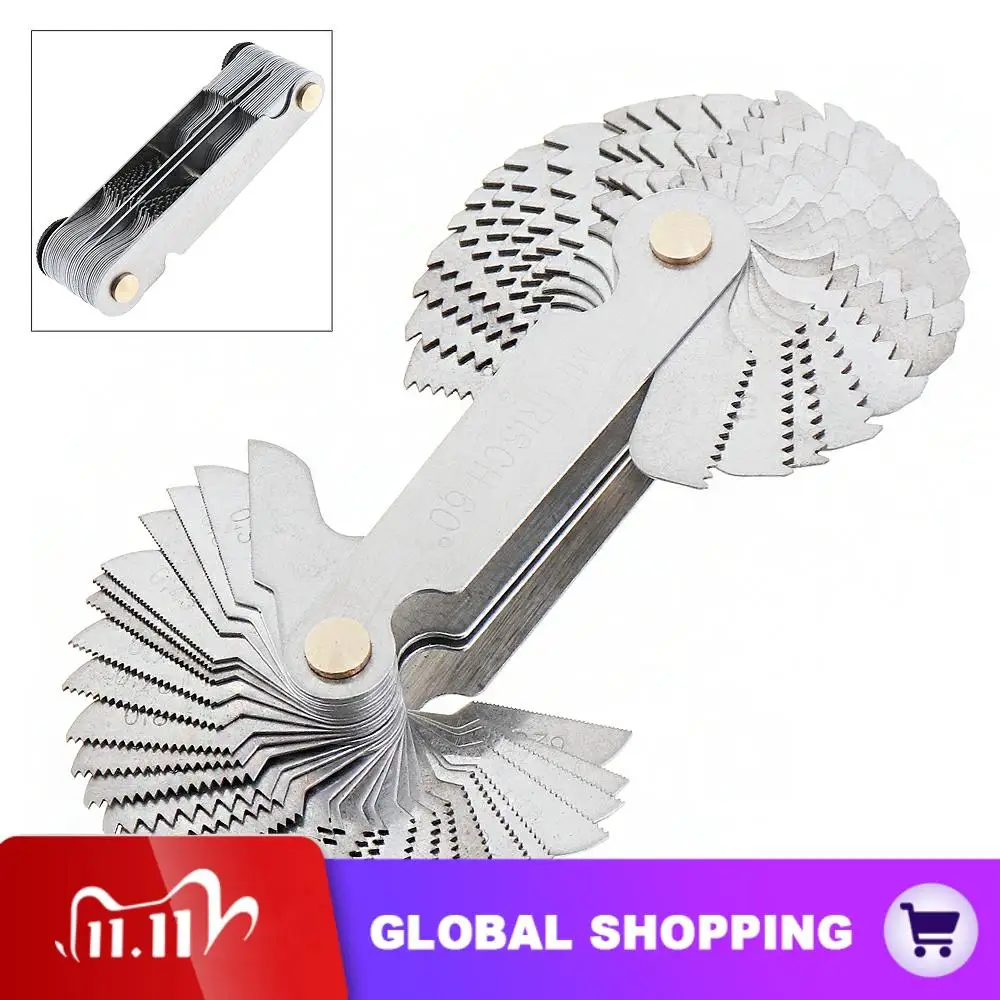 Metric Imperial 58pcs Blade US Screw Gauge SAE Whitworth 55 Degree & Metrisch 60 Degree Thread Pitch Gauge for Measuring Tool
Metric Imperial 58pcs Blade US Screw Gauge SAE Whitworth 55 Degree & Metrisch 60 Degree Thread Pitch Gauge for Measuring Tool