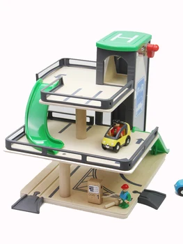 Three floors can rise and fall Wooden car parking lot Scene Track Suite Compatible magnetic track trains
Three floors can rise and fall Wooden car parking lot Scene Track Suite Compatible magnetic track trains
