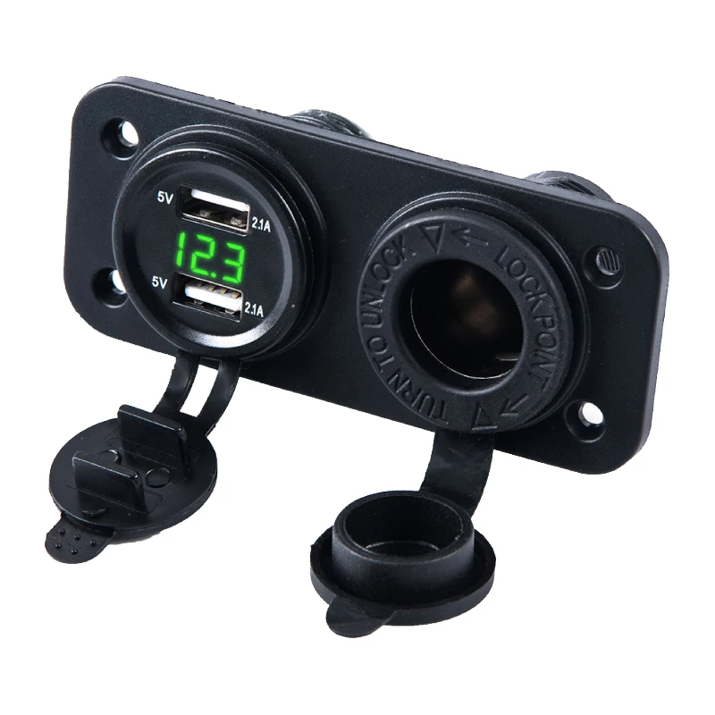 car assessoires decoration power adapter dual usb car charger usb port fast charger cigarette lighter socket voltmeter Panel
car assessoires decoration power adapter dual usb car charger usb port fast charger cigarette lighter socket voltmeter Panel
