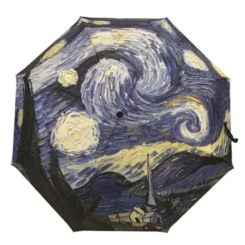 Automatic Oil Painting Umbrella Female Windproof Paraguas Van Gogh Umbrella Rain Women Creative Painting 3-fold Umbrellas
Automatic Oil Painting Umbrella Female Windproof Paraguas Van Gogh Umbrella Rain Women Creative Painting 3-fold Umbrellas