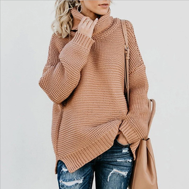 Sweater Women Turtleneck Knitted Sweaters Casual Loose Long Sleeve Pullovers 2019 Autumn Winter Plus Size Knitting Jumper Tops
Sweater Women Turtleneck Knitted Sweaters Casual Loose Long Sleeve Pullovers 2019 Autumn Winter Plus Size Knitting Jumper Tops