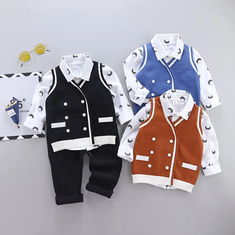 Children Fashion Casual Boys' Sweater Korean-style Spring New Style Childrenswear Waistcoat Double Breasted Cardigan Vest Three-
Children Fashion Casual Boys' Sweater Korean-style Spring New Style Childrenswear Waistcoat Double Breasted Cardigan Vest Three-