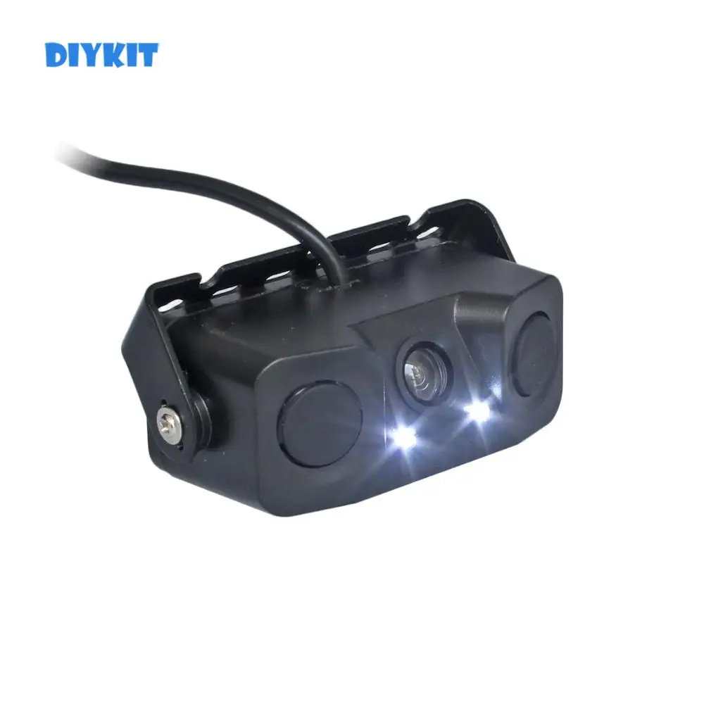 

DIYKIT Waterproof Packing Radar Sensor Car Reverse Night Vision Rear View Car LED Camera Wide Angle for Parking Assistance Kit