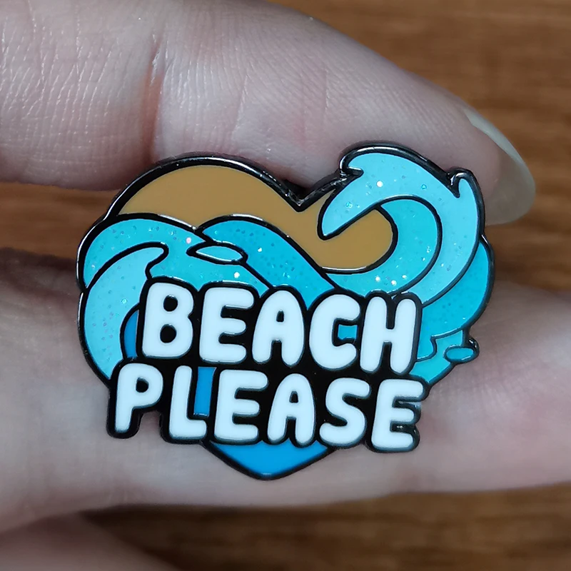 Save Our Seas Beach пожалуйста Enamle Pins блестящий значок серии Kavaii Wave|Броши| |