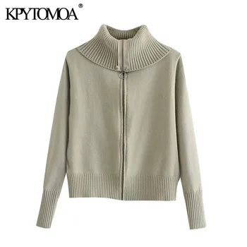 KPYTOMOA Women 2020 Fashion With Zipper Knitted Sweater Vintage High Neck Long Sleeve Female Outerwear Chic Tops
KPYTOMOA Women 2020 Fashion With Zipper Knitted Sweater Vintage High Neck Long Sleeve Female Outerwear Chic Tops