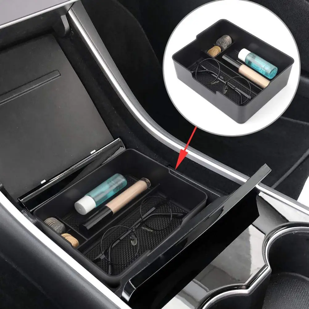 Storger For Tesla Model 3 Center Armrest Console Organizer Tray Storage Box Coin Sunglass Phone Holder Car Styling Accessory | Автомобили