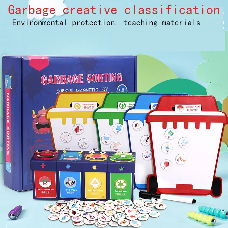 Creative magnetic garbage sorting early childhood education multifunctional life self-rational educational toy
Creative magnetic garbage sorting early childhood education multifunctional life self-rational educational toy