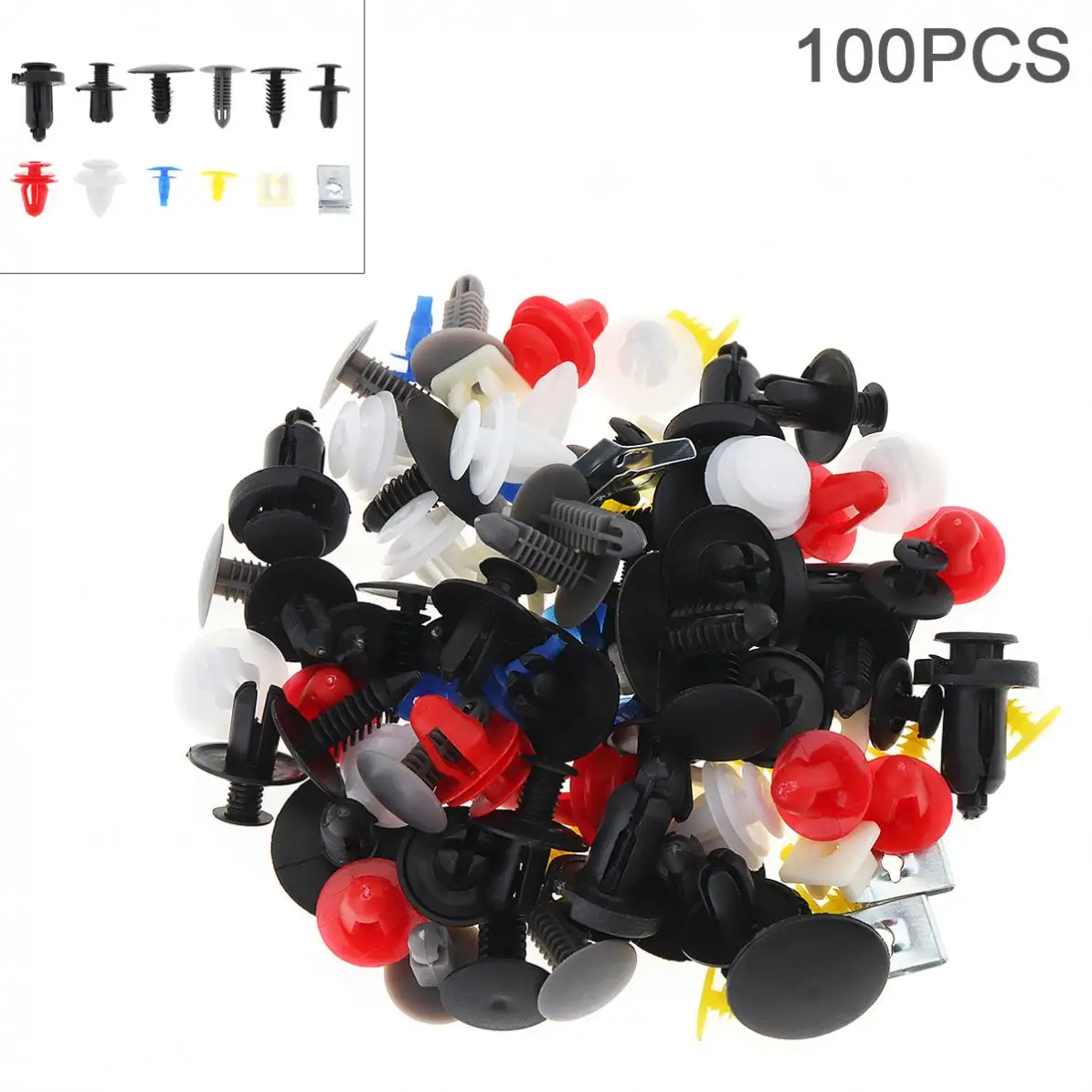 100pcs 12 Kinds Universal Plastic + Metal Car Body Bumper Push Pin Clip Rivets Fastener Expansion Screws Kits
100pcs 12 Kinds Universal Plastic + Metal Car Body Bumper Push Pin Clip Rivets Fastener Expansion Screws Kits