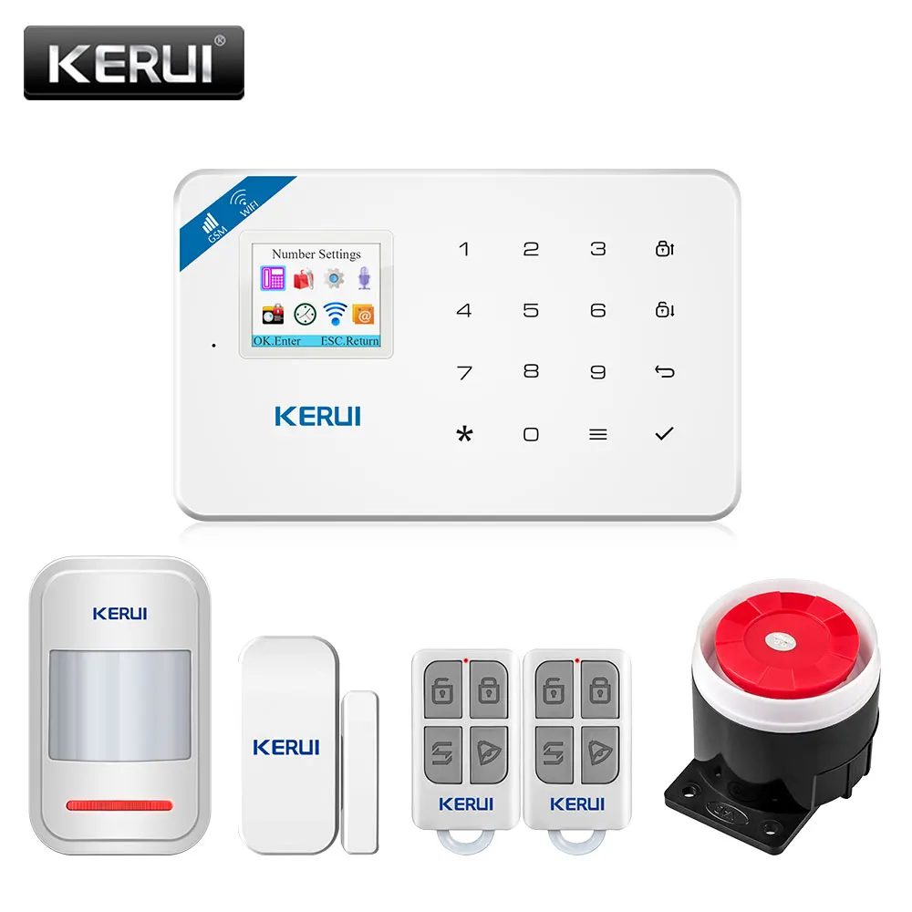 KERUI W18 TFT Screen 1.7 Inch WIFI GSM Home Burglar Security Alarm System Motion Detector Door Sensor Remote Control APP Control
KERUI W18 TFT Screen 1.7 Inch WIFI GSM Home Burglar Security Alarm System Motion Detector Door Sensor Remote Control APP Control