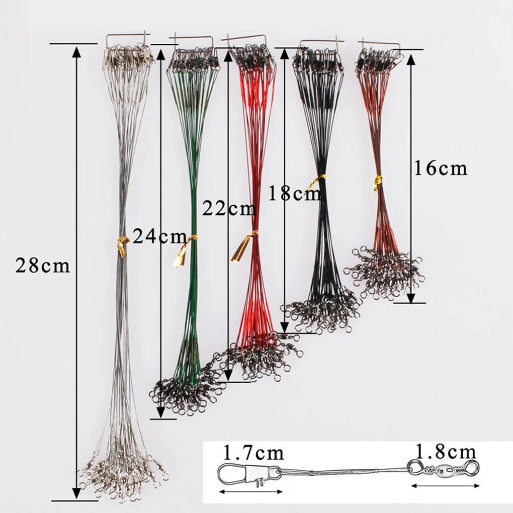 10pcs Fishing Line Wire Leaders Fishing Connector Pin Bearing Rolling Swivel Stainless Steel with Snap Fishhook Lure Tackle
10pcs Fishing Line Wire Leaders Fishing Connector Pin Bearing Rolling Swivel Stainless Steel with Snap Fishhook Lure Tackle