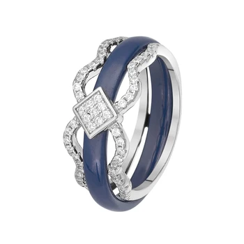 Кольцо из серебра с керамикой и фианитами R00616 
Кольцо из серебра с керамикой и фианитами R00616