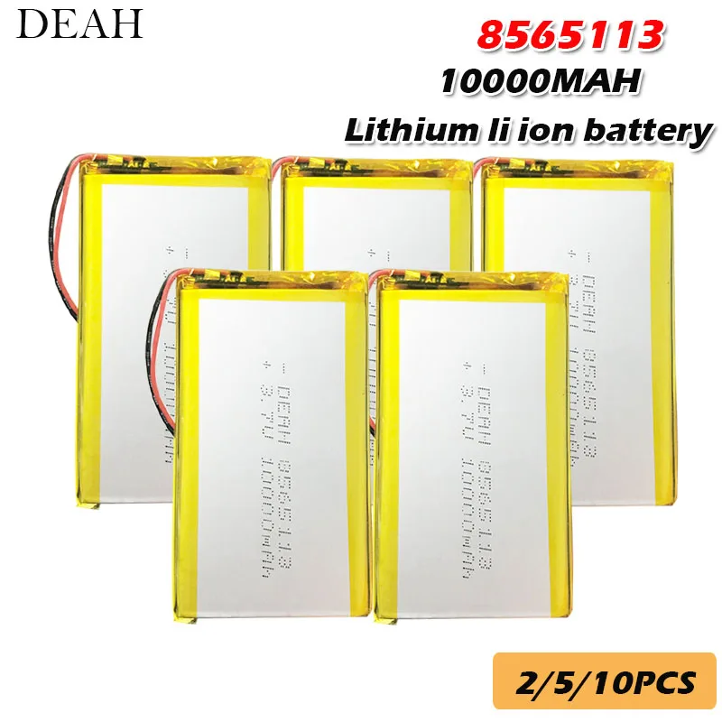 3.7V 10000mAh 8565113 Lithium Li-polymer Rechargeable Battery Li-ion Li Po cells For Tablet DVD GPS Medical Device E-book
3.7V 10000mAh 8565113 Lithium Li-polymer Rechargeable Battery Li-ion Li Po cells For Tablet DVD GPS Medical Device E-book