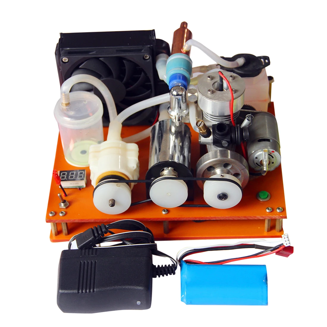 VX Level DIY 18 Single Cylinder 2-stroke Methanol Engine Micro 12v Low-voltage Engine with Water Cooling Radiator-Finished
VX Level DIY 18 Single Cylinder 2-stroke Methanol Engine Micro 12v Low-voltage Engine with Water Cooling Radiator-Finished