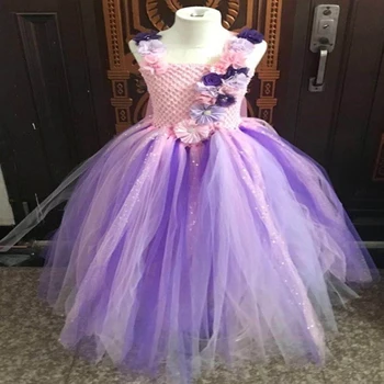 

Princess Mermaid Costume Pageant Flower Girls Sparkle Tulle Birthday Wedding Party Tutu Dress For Holidays Festival Photograph