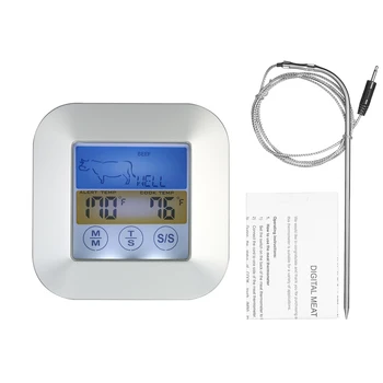 Digital Touchscreen BBQ Thermometer with Probe Color LCD Display Meat Cooking Timer Meat Type Taste Selection
Digital Touchscreen BBQ Thermometer with Probe Color LCD Display Meat Cooking Timer Meat Type Taste Selection