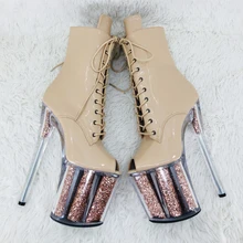 Leecabe 20CM/8inches Patent PU upper High Heel platform Boots open toe Pole Dance boots 
Leecabe 20CM/8inches Patent PU upper High Heel platform Boots open toe Pole Dance boots