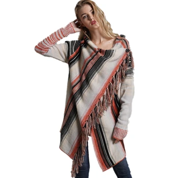 Autumn Winter New Knitted Cardigan Striped Full sleeve Tassel Long Loose Sweater Women Cardigam Feminino 
Autumn Winter New Knitted Cardigan Striped Full sleeve Tassel Long Loose Sweater Women Cardigam Feminino