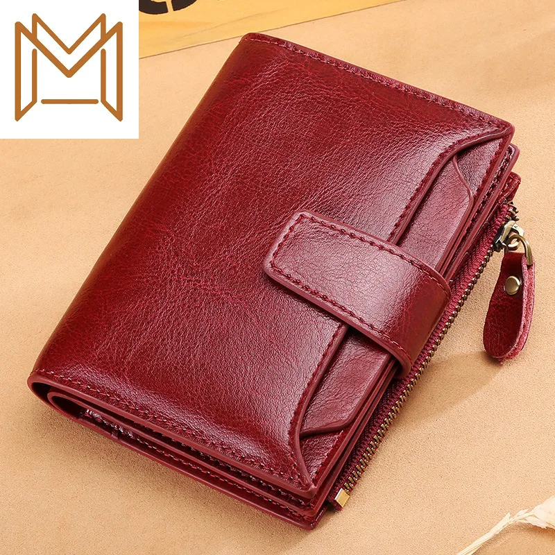 Wax Oil Genuine Leather Woman Short Wallet Cowhide Two Women's Wallet Small Small Package Wallet
Wax Oil Genuine Leather Woman Short Wallet Cowhide Two Women's Wallet Small Small Package Wallet