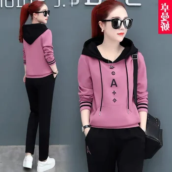 HOT Womens Long Sleeve Hoodie Sweatshirt Top Long Trousers Casual 2 pcs Set Loose Size M-3XL Casual Pants Autumn Clothing N28 
HOT Womens Long Sleeve Hoodie Sweatshirt Top Long Trousers Casual 2 pcs Set Loose Size M-3XL Casual Pants Autumn Clothing N28