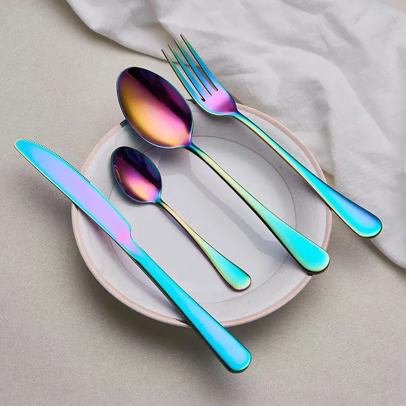 Spklifey Cutlery Set Stainless Steel Dinnerware Rainbow Stainless Steel Spoon Set Fork Spoon Knife Steel Cutlery Dinnerware Set
Spklifey Cutlery Set Stainless Steel Dinnerware Rainbow Stainless Steel Spoon Set Fork Spoon Knife Steel Cutlery Dinnerware Set