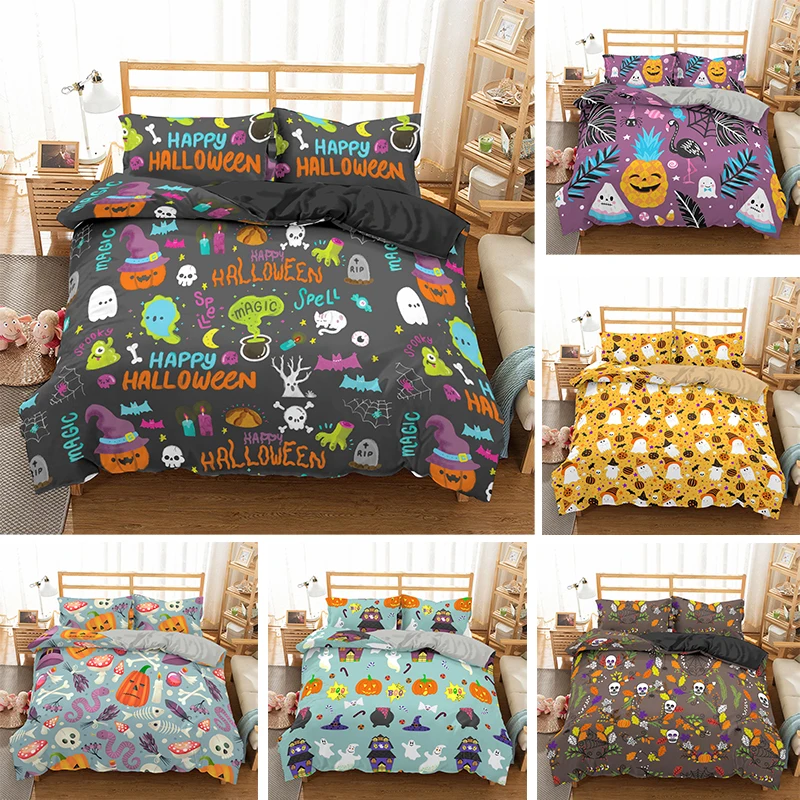 3D Happy Halloween Cartoon Style Bedding Set Pillowcase Pumpkin Home Textiles Single Double Full Queen King Bed Linen Set 2/3Pcs
3D Happy Halloween Cartoon Style Bedding Set Pillowcase Pumpkin Home Textiles Single Double Full Queen King Bed Linen Set 2/3Pcs